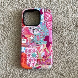 SHEIN Pink Coral Artistic iPhone Case with Floral Motifs